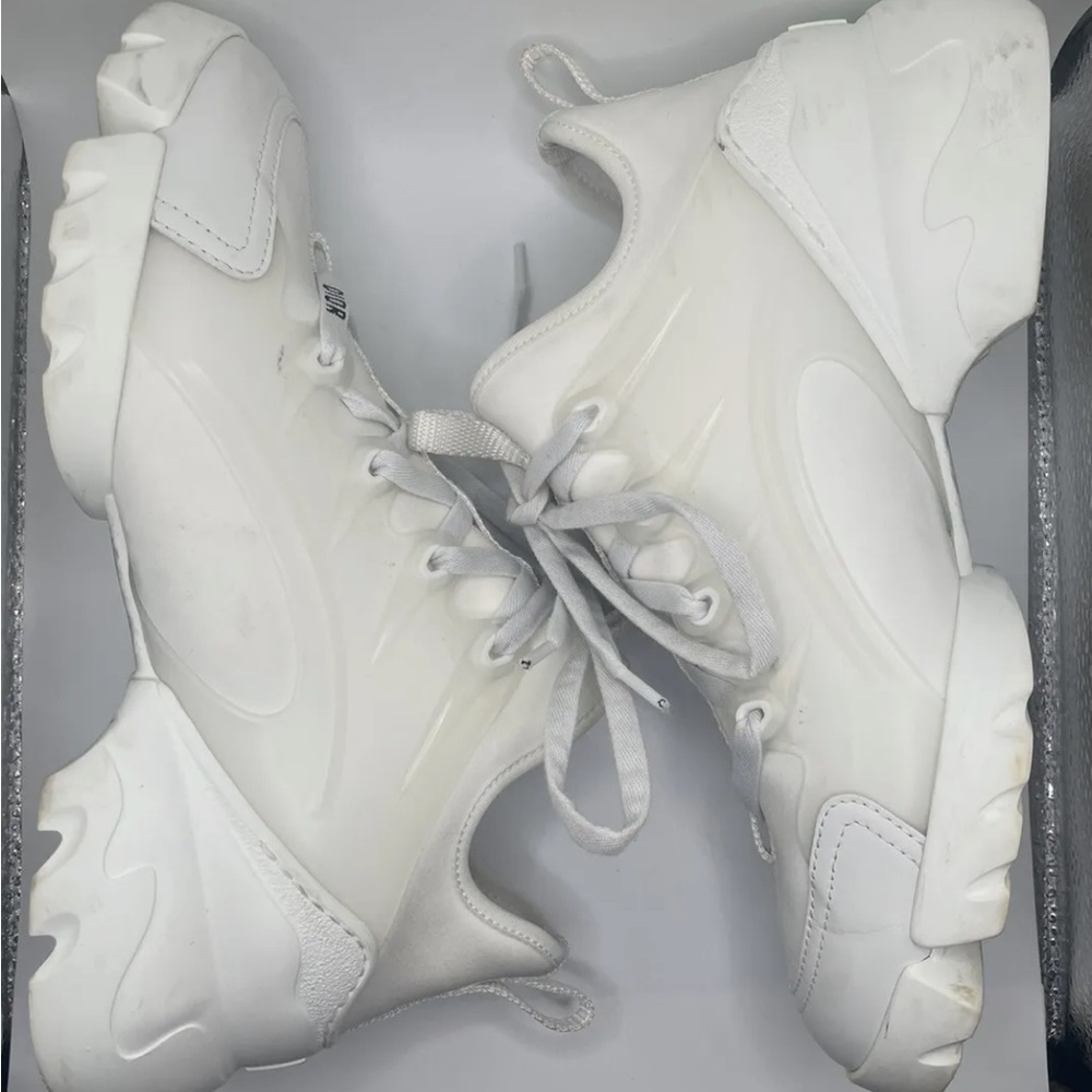 Dior D-Connect Lace Up Sneakers White Sz 38.5 8.5 - Picture 5 of 10
